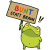 Bunter Demo-Frosch