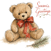 Aquarell Weihnachtsteddybär