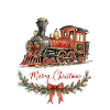Aquarell Weihnachtszug mit Kranz