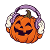 Kopfhörer-Kürbis Halloween-Design