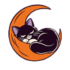 Mondschlaf Katze auf der Sichel