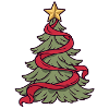Weihnachtsbaum mit roter Band