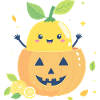 Zitrone im Halloween-Kürbis