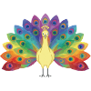 Regenbogenpfau in Federn