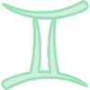 Zwillinge Sternzeichensymbol Pastel Grün