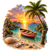 Tropisches Sonnenuntergangsboot bei Palm Beach