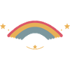 Pastellregenbogen mit Sternen