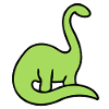 Lime Dino Silhouette auf Schwarz