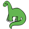 Smaragdgrüner Dino auf Schwarz