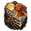 Spitz Hund Mondschein Bergwelt