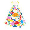 Kochkunst Weihnachtsbaum Collage