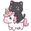 Katze auf Einhorn