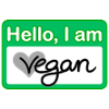 Hello, I am vegan Namensschild