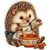 Igel mischt Gewürze