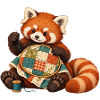 Roter Panda quiltet von Hand