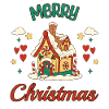 Merry Christmas Lebkuchenhaus Retro Geschenk