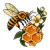 Honigbienen- und Wabenblüte