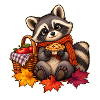 Herbst-Waschbär-Picknick