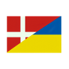 Dänemarkische Ukraine-Flagge – dänische und ukrainische Flagge