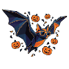 Halloween Poly Stil Fledermaus Kürbis