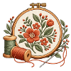 Stickrahmen mit Blumen - Motiv für Stickfans