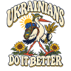Ukrainischer Storch mit Heimatmotiv