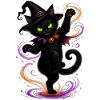 Halloween black cat dancing