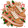 Weihnachtliche Lebkuchen-Sneaker mit Zuckerstangen