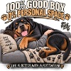 Rottweiler Cozy auf Sofa