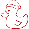Weihnachtsente Silhouette mit Mütze