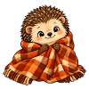 Kuscheliger Igel mit Plaidschal