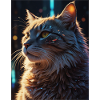 Sternenpfote: Neon-Katze im Licht