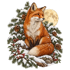 Fuchs im Winterwald mit Mondlicht