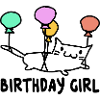 Katze mit Ballons Birthday Girl Geschenk
