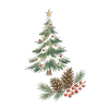 Weihnachtsbaum mit Tannenzapfen und Beeren