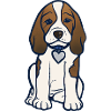 Illustration des Beagle-Herz-Welpen