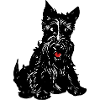 Monochrome Terrier-Linienkunst