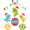 Süße Weihnachts Dinosaurier