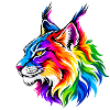 Leuchtender Regenbogen-Luchs
