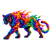 Regenbogen-Brennende Panther