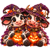 Halloween-Kuh-Umarmung (Yin Yang)