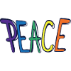 Bunter Peace Schriftzug
