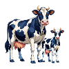Holstein und Kälber Kuh