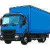 Blauer LKW Kraftvoller Transporter