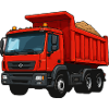 Roter Kipplader Cartoon-Design