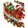 Dackel Weihnachtsgeschenkschlitten