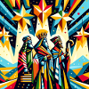Three Wise Men Geometric Art