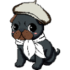 Black Pug Beret