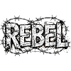 Rebellen-Stacheldrahttypografie
