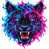 Elektrischer Neon-Tiger